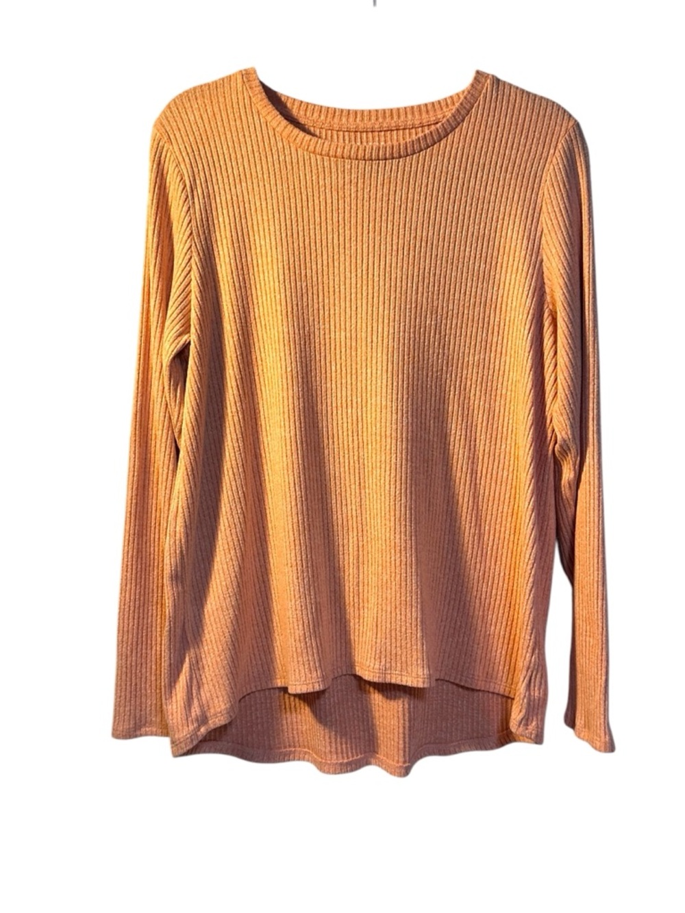 American Eagle Soft & Sexy Lightweight Long-Sleeve Ribbed Top in Peach